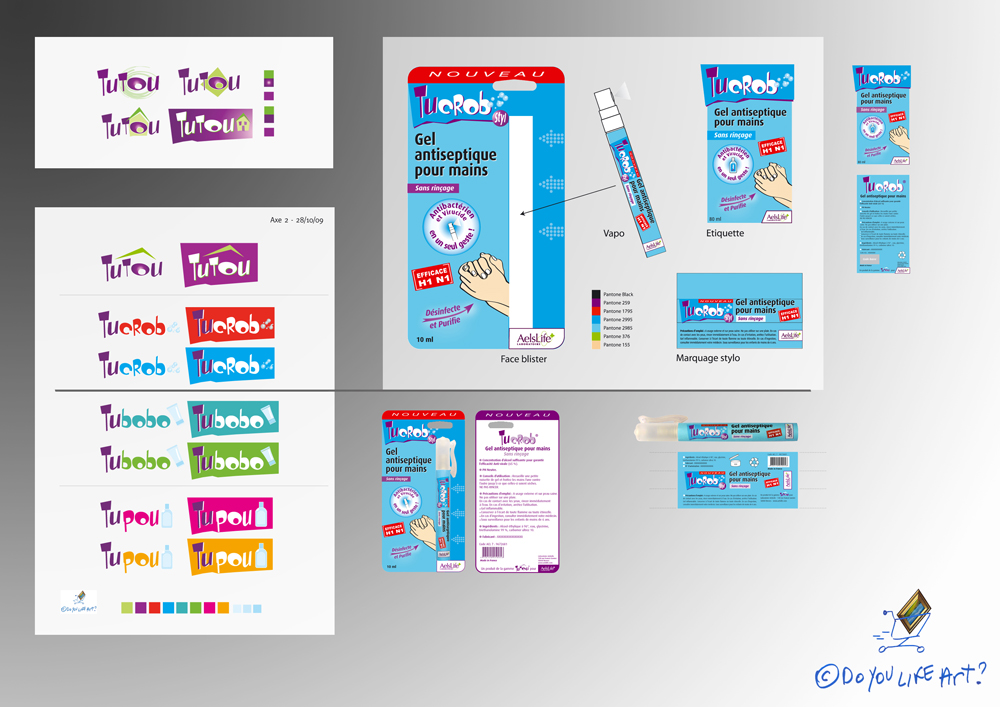 Design pack gamme de produits m&eacute;dication enfants